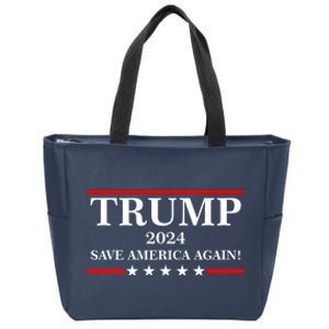 Trump 2024 Save America Again USA President Vote Zip Tote Bag