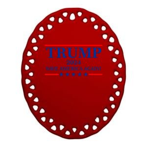 Trump 2024 Save America Again USA President Vote Ceramic Oval Ornament