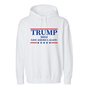 Trump 2024 Save America Again USA President Vote Garment-Dyed Fleece Hoodie