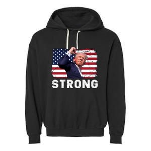 Trump 2024 Strong Fist Hand Us Vote Garment-Dyed Fleece Hoodie