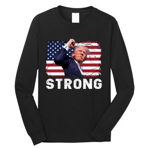 Trump 2024 Strong Fist Hand Us Vote Long Sleeve Shirt