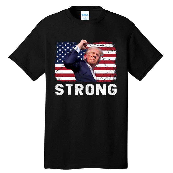 Trump 2024 Strong Fist Hand Us Vote Tall T-Shirt