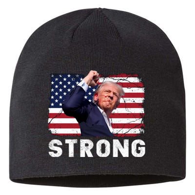 Trump 2024 Strong Fist Hand Us Vote Sustainable Beanie