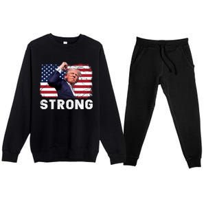 Trump 2024 Strong Fist Hand Us Vote Premium Crewneck Sweatsuit Set