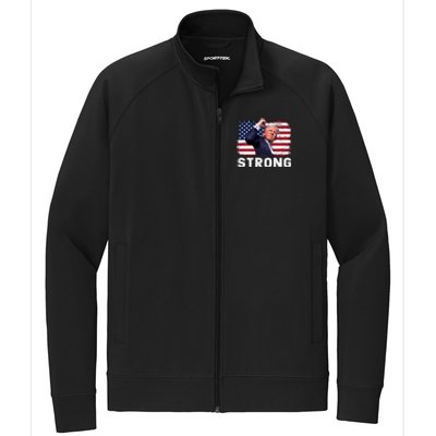 Trump 2024 Strong Fist Hand Us Vote Stretch Full-Zip Cadet Jacket