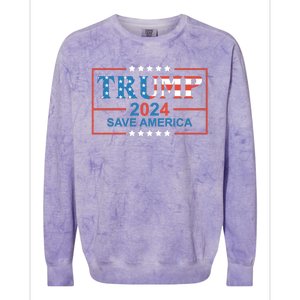 Trump 2024 Save America Colorblast Crewneck Sweatshirt