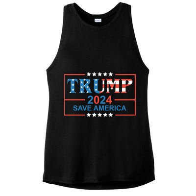 Trump 2024 Save America Ladies PosiCharge Tri-Blend Wicking Tank