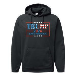 Trump 2024 Save America Performance Fleece Hoodie