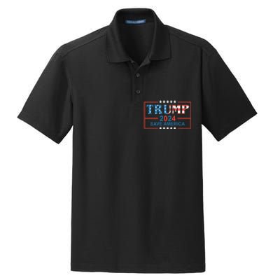 Trump 2024 Save America Dry Zone Grid Polo