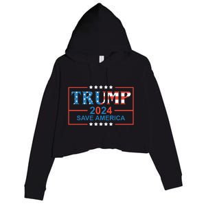 Trump 2024 Save America Crop Fleece Hoodie