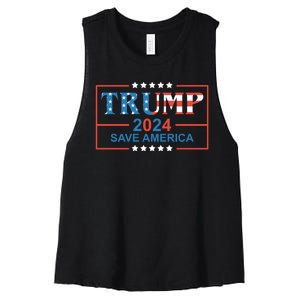 Trump 2024 Save America Women's Racerback Cropped Tank