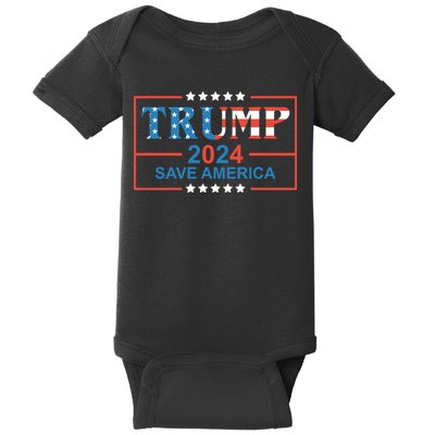 Trump 2024 Save America Baby Bodysuit