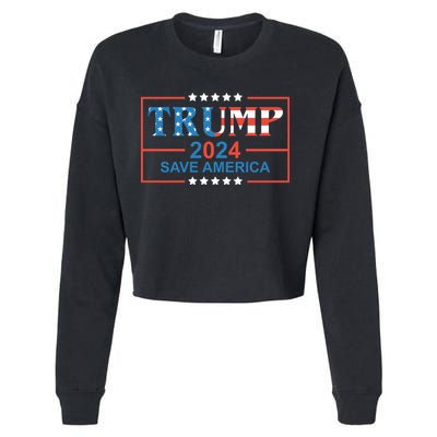 Trump 2024 Save America Cropped Pullover Crew