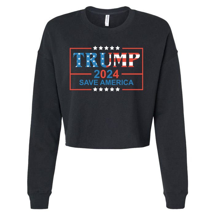 Trump 2024 Save America Cropped Pullover Crew