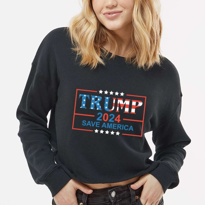 Trump 2024 Save America Cropped Pullover Crew