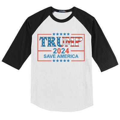 Trump 2024 Save America Kids Colorblock Raglan Jersey