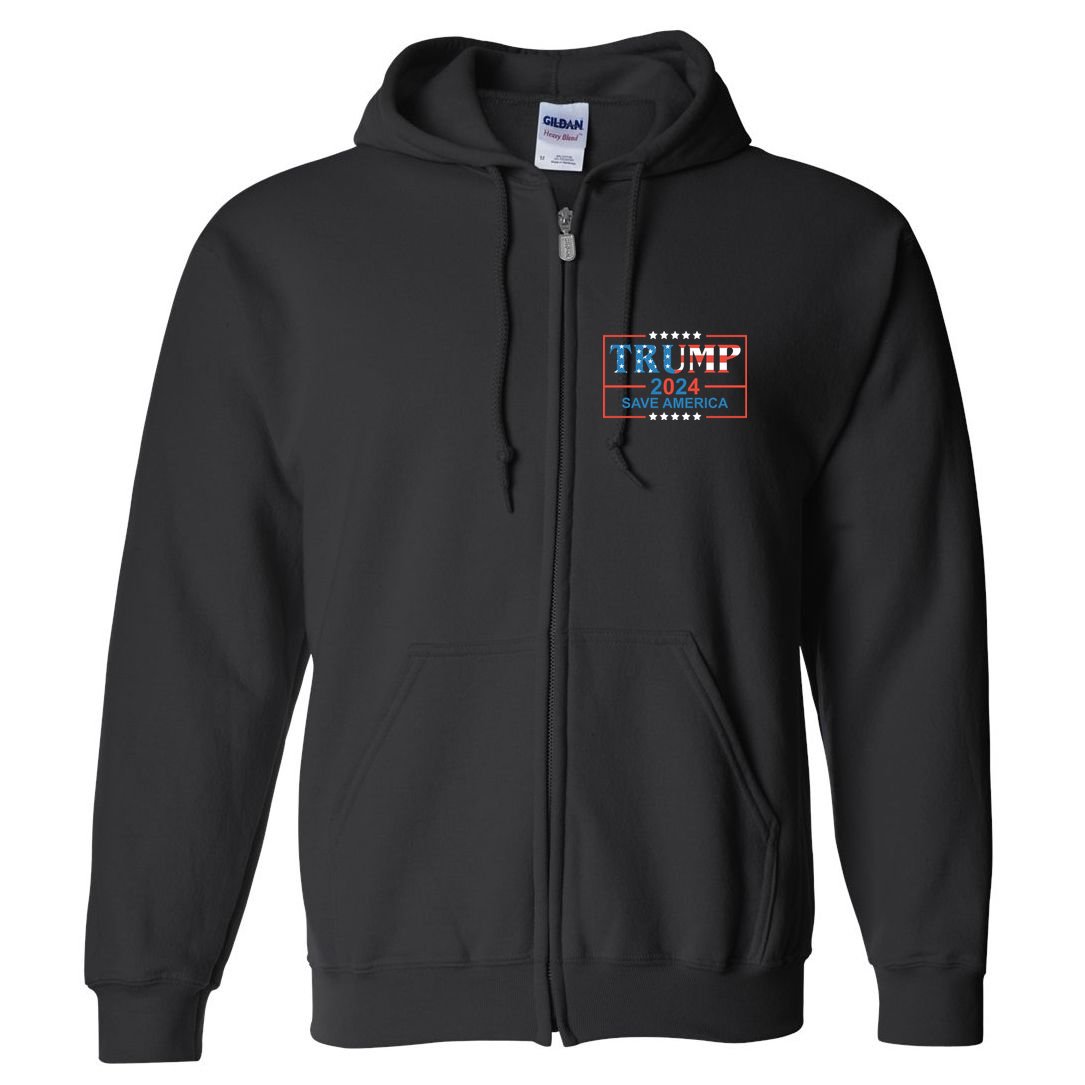 Trump 2024 Save America Full Zip Hoodie