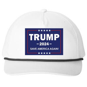 Trump 2024 Save America Again Snapback Five-Panel Rope Hat