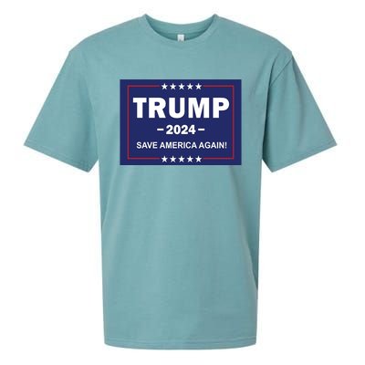 Trump 2024 Save America Again Sueded Cloud Jersey T-Shirt