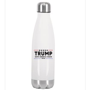 Trump 2024 Save America Again Vote Trump White Stainless Steel Insulated Water Bottle