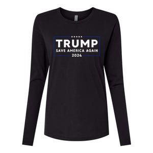 Trump 2024 Save America Again Trump Womens Cotton Relaxed Long Sleeve T-Shirt