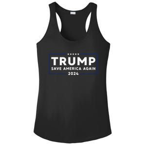 Trump 2024 Save America Again Trump Ladies PosiCharge Competitor Racerback Tank