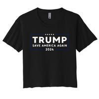 Trump 2024 Save America Again Trump Women's Crop Top Tee