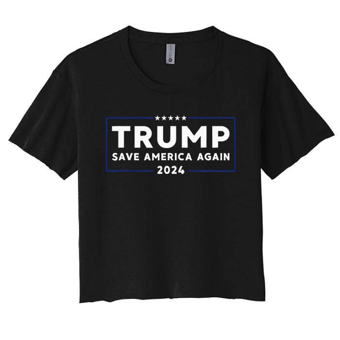 Trump 2024 Save America Again Trump Women's Crop Top Tee