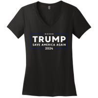 Trump 2024 Save America Again Trump Women's V-Neck T-Shirt