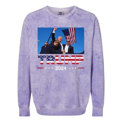 Trump 2024 Survived Shot Election Rally Colorblast Crewneck Sweatshirt