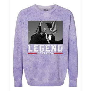 Trump 2024 Shooting President Legend Colorblast Crewneck Sweatshirt