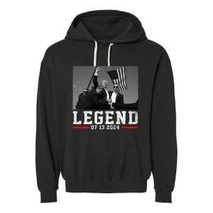 Trump 2024 Shooting President Legend Garment-Dyed Fleece Hoodie