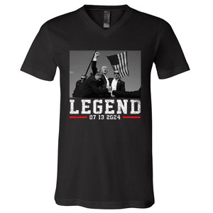 Trump 2024 Shooting President Legend V-Neck T-Shirt