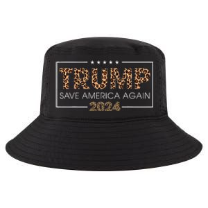 Trump 2024 Save America Again Leopard Print Gift Cool Comfort Performance Bucket Hat