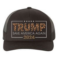 Trump 2024 Save America Again Leopard Print Gift Yupoong Adult 5-Panel Trucker Hat