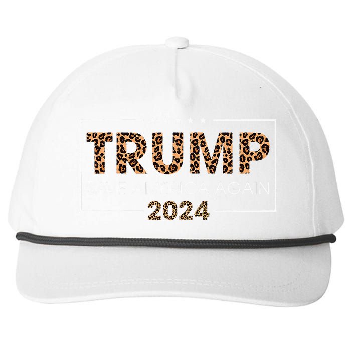 Trump 2024 Save America Again Leopard Print Gift Snapback Five-Panel Rope Hat