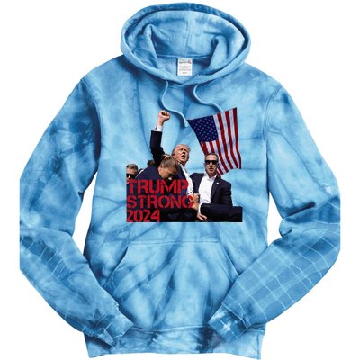 Trump 2024 Strong Fist Hand Us Vote Tie Dye Hoodie