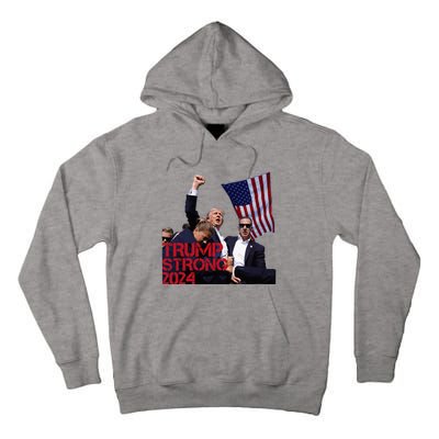 Trump 2024 Strong Fist Hand Us Vote Tall Hoodie