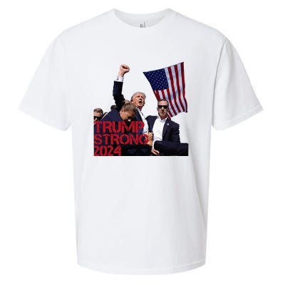 Trump 2024 Strong Fist Hand Us Vote Sueded Cloud Jersey T-Shirt