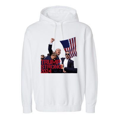 Trump 2024 Strong Fist Hand Us Vote Garment-Dyed Fleece Hoodie