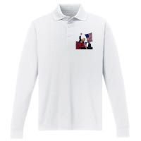 Trump 2024 Strong Fist Hand Us Vote Performance Long Sleeve Polo