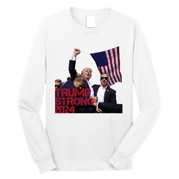 Trump 2024 Strong Fist Hand Us Vote Long Sleeve Shirt