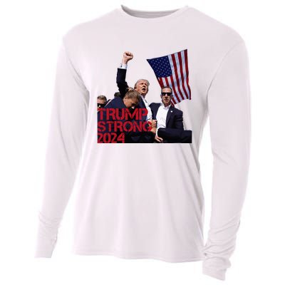 Trump 2024 Strong Fist Hand Us Vote Cooling Performance Long Sleeve Crew