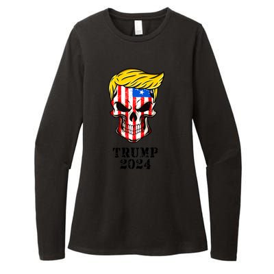 Trump 2024 Skull Womens CVC Long Sleeve Shirt