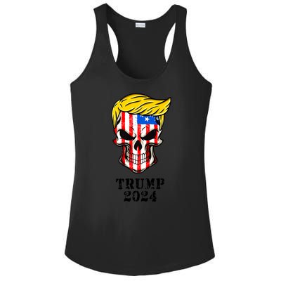 Trump 2024 Skull Ladies PosiCharge Competitor Racerback Tank