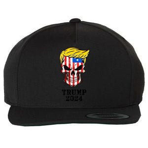 Trump 2024 Skull Wool Snapback Cap