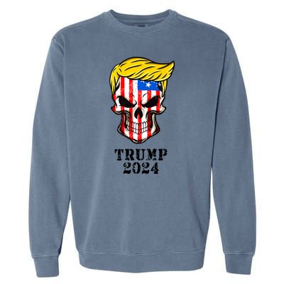 Trump 2024 Skull Garment-Dyed Sweatshirt