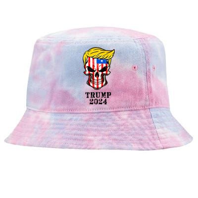 Trump 2024 Skull Tie-Dyed Bucket Hat