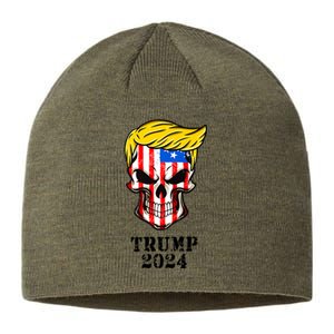 Trump 2024 Skull Sustainable Beanie