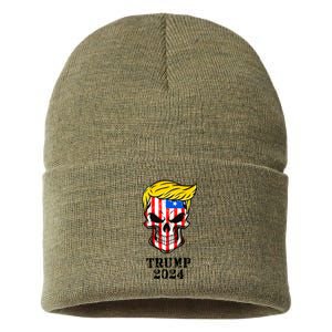 Trump 2024 Skull Sustainable Knit Beanie